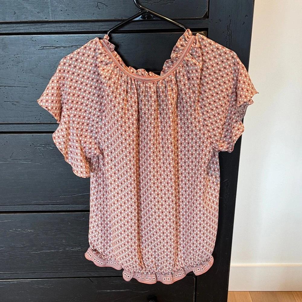 Max Studio Lightweight Short Sleeve Blouse